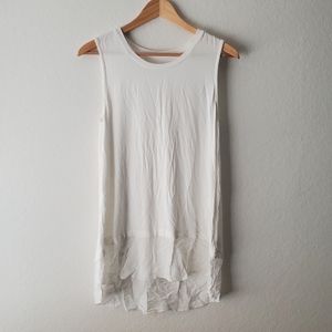 Soft Surroundings Heavenly Soft Eden Tiered White Tunic Tank Top